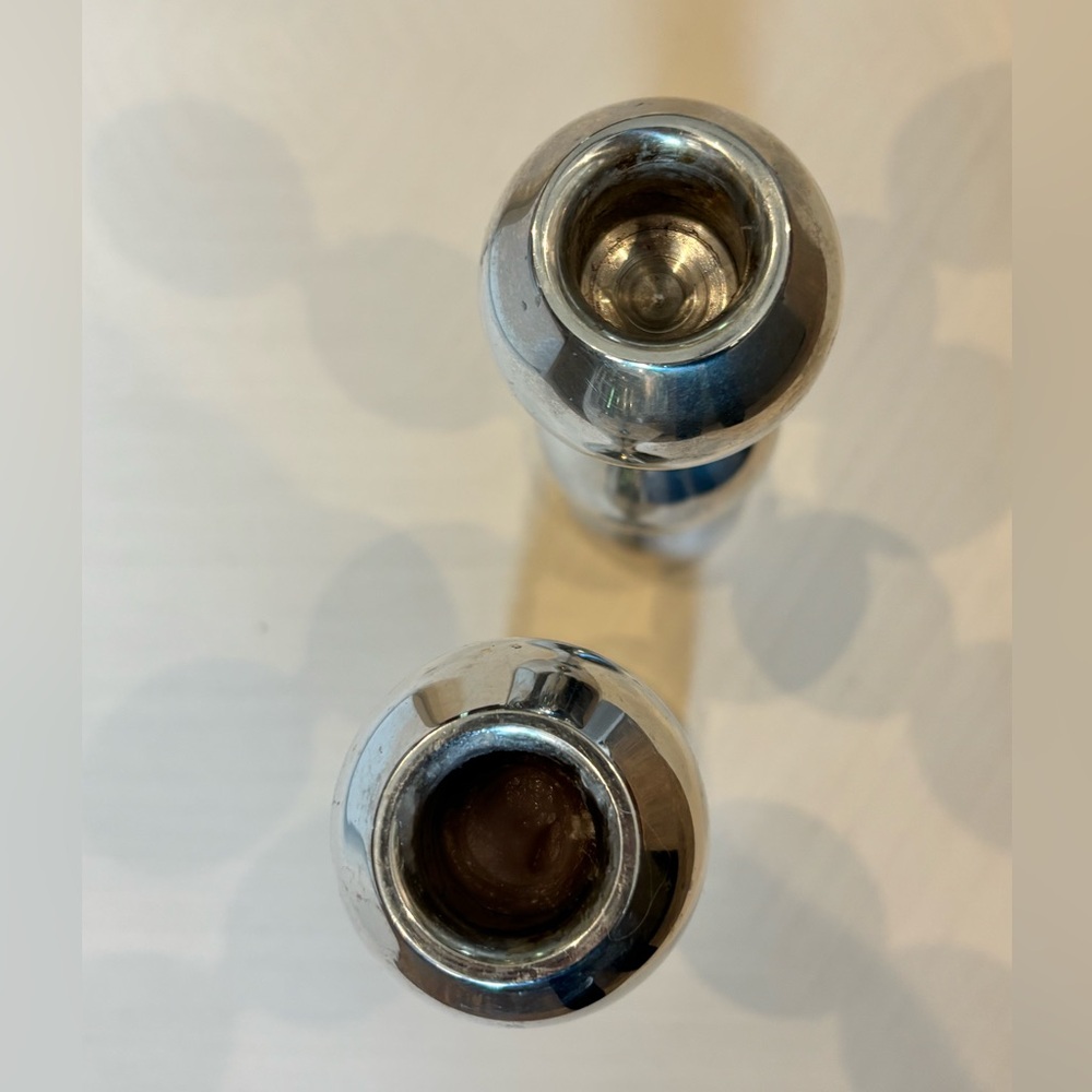 Nambe Sculptural Taper Candleholders – Set of 2 - Picture 5 of 10